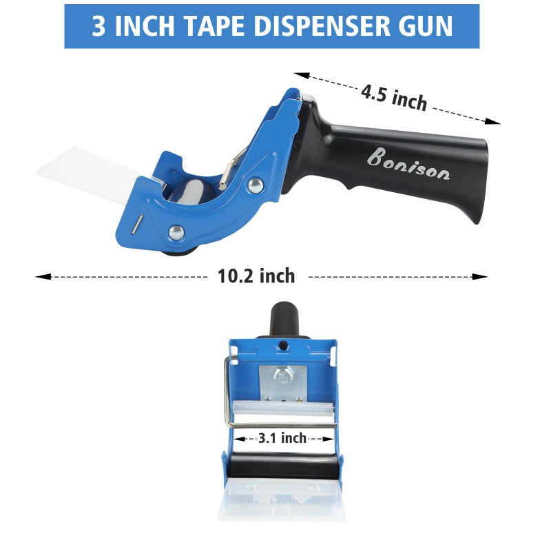 Bonison 2 Pack 3 Inch Tape Gun â€“ Heavy Duty Packaging Tape Dispenser for Fast Box Sealing, Quick Load, Industrial Grade Durability - Image 2