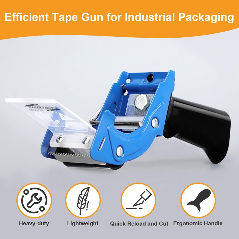 Bonison 2 Pack 3 Inch Tape Gun â€“ Heavy Duty Packaging Tape Dispenser for Fast Box Sealing, Quick Load, Industrial Grade Durability - Image 5