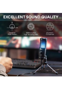 Maono PM461TR RGB Light USB Gaming PC Microphone Lite Bundle for Recording Podcasting Streaming YouTube Twitch Skype and Compatible with PS4 PS5 Black  - Image 5