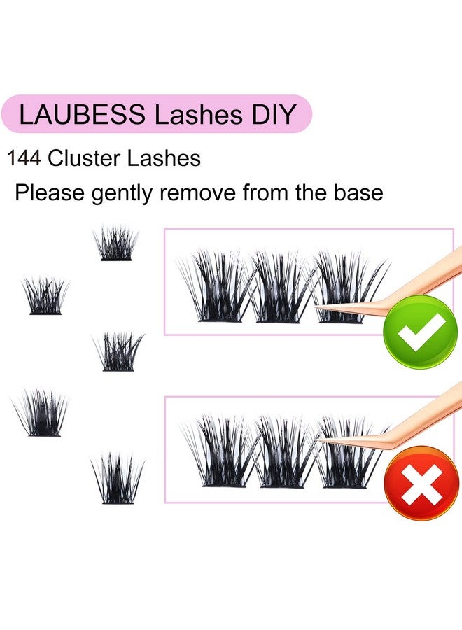 Cluster Lashes 1418Mm 144Pcs Individual Lashes Volume Eyelash Clusters Mixed Tray Diy Lash Extension Fluffy Cluster Eyelash Extensions Kit Soft Lash Clusters (010.07D, 1418Mm)