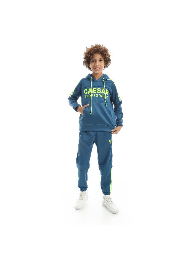 سيزار ترنج أولادي شتوي ضهر قطيفة من الداخل وتصميم 4 شرائط ومطبوع علي الصدر - Image 1