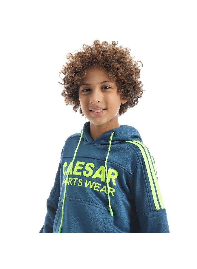 سيزار ترنج أولادي شتوي ضهر قطيفة من الداخل وتصميم 4 شرائط ومطبوع علي الصدر - Image 2