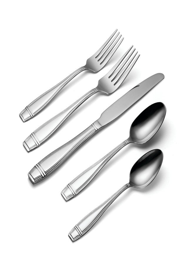 Oneida Ellis 42 Piece Everyday Flatware, Service for 8 18/0 Stainless Steel, Silverware Set - Image 3