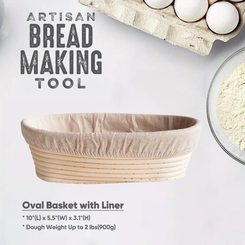 Jeensley Boxed Sourdough Starter Feeding Jar Kit with Oval Proofing Basket and Bread Making Tools Bread Making Accessories - Image 5