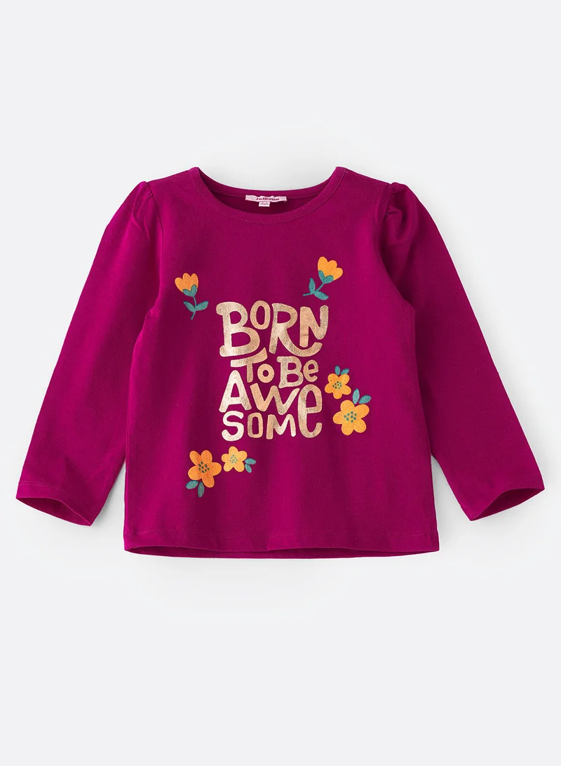 جيلين تيشيرت محبوك بطبعة