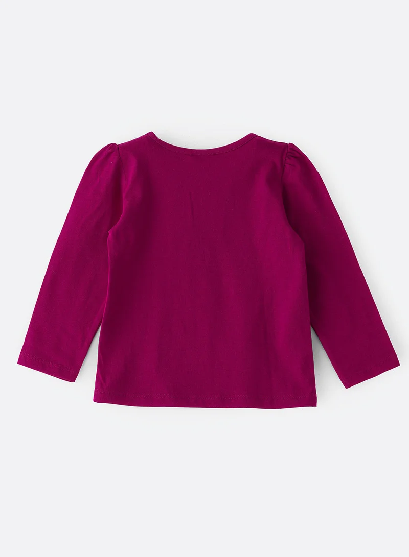 جيلين تيشيرت محبوك بطبعة