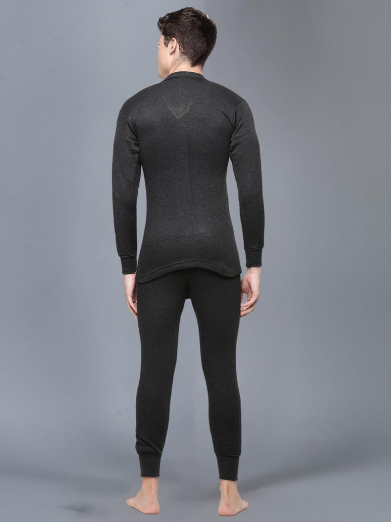 Dollar Wintercare Men's Thermal V Neck Vest Set (MWMF-02-MWMT-02-S/24-BLUK_L_8909141048778) Black - Image 3