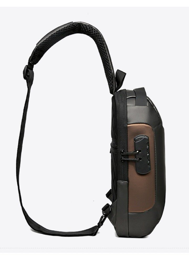 Water-Resistant Sling Outdoor Cross Body Bag Grey (33 x 18 x 10 cm) - Image 4