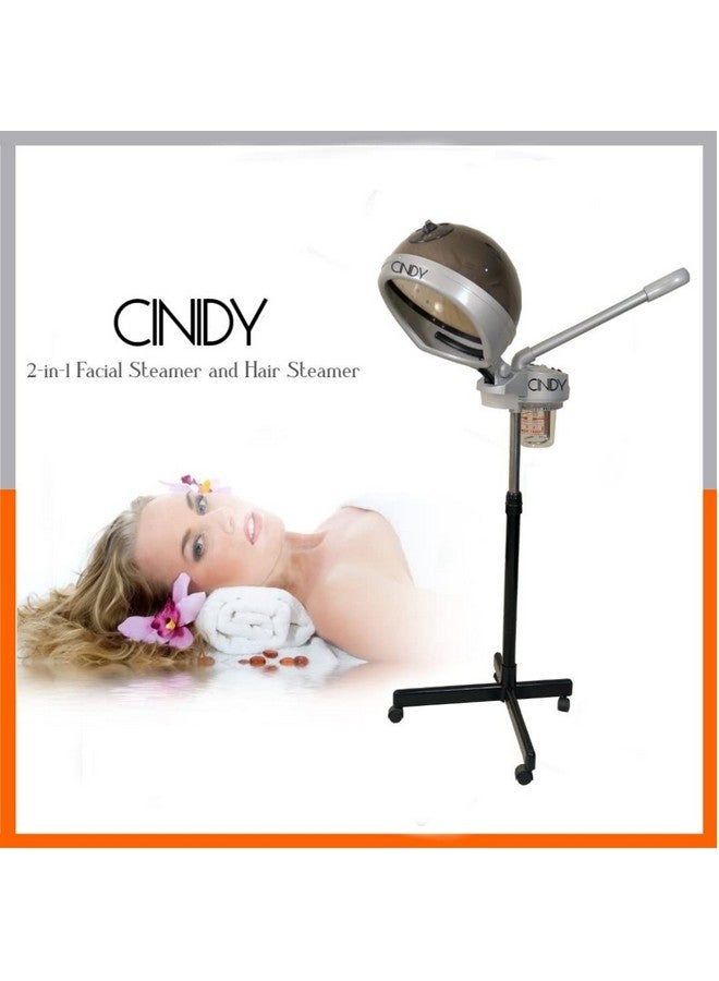 CINIDY 2-in-1 Facial Steamer and Hair Steamer Face Sauna Humidifier Hot Mist Moisturizing for SPA Skin Care Salon Beauty Barber Equipmentss (Black+) - Image 1