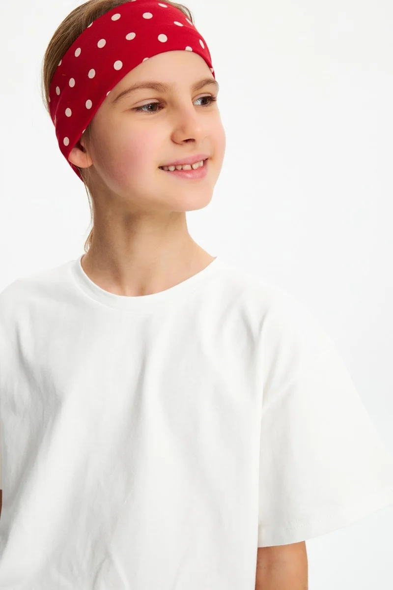 Babygiz Red Polka Dot-White Girls Cotton Combed T-Shirt Bandana Set of 2 - Sports Comfortable Best Of Collection 3