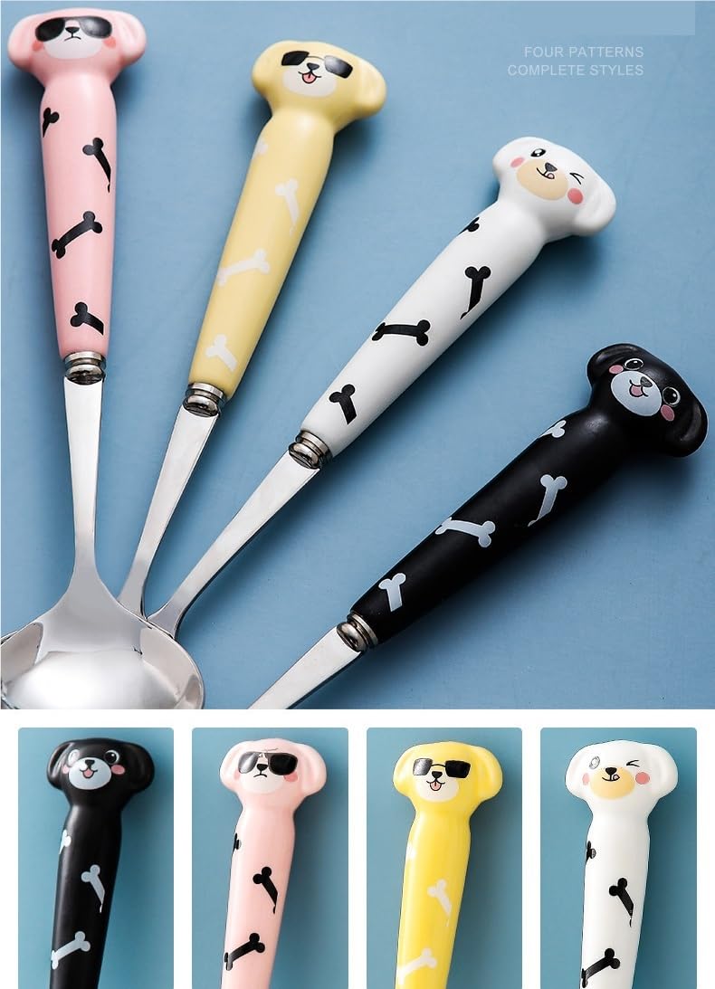 Student Stainless Steel Cutlery Set Fork Spoon In White Portable Storage Box - Image 5