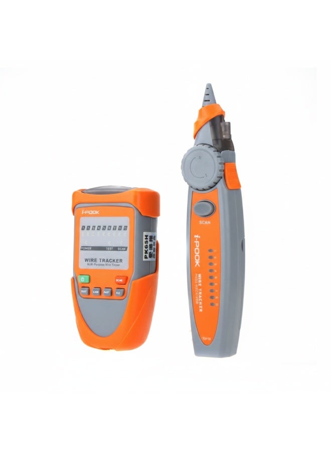i POOK PK65H Professional Multifunction Digital Wire Tracker Set for Cable Tracing Line Testing and Network Maintenance Complete Kit with Sender Receiver Test Leads and User Manual - Image 1