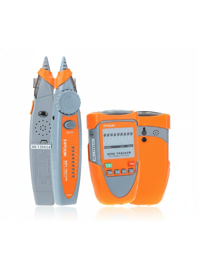 i POOK PK65H Professional Multifunction Digital Wire Tracker Set for Cable Tracing Line Testing and Network Maintenance Complete Kit with Sender Receiver Test Leads and User Manual - Image 2