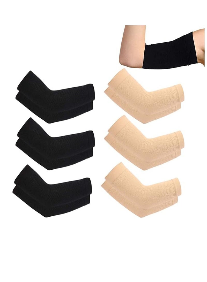 RATSAW 6 Pairs Arm Shapers Upper Arm Compression Sleeve Slimming Arm Warps Arm Slimming Shaper for Woman Cooling Arm Sleeves Cover Sun Sleeves Cover Arm Wraps  - Image 1