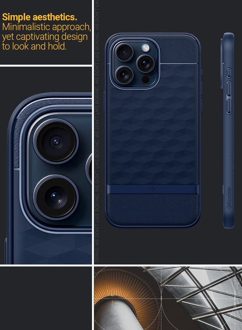 Caseology غطاء Parallax Mag لهاتف iPhone 15 Pro MAX MagSafe من الدرجة العسكرية - أزرق داكن - Image 3