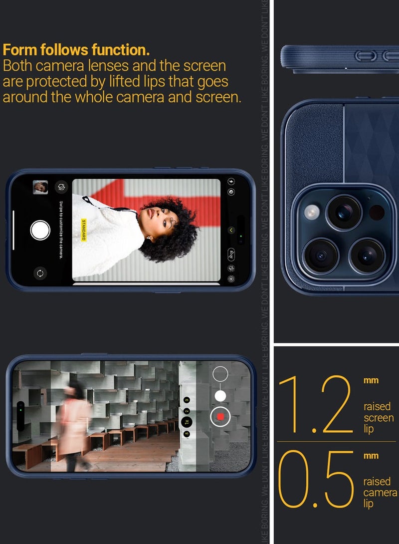 Caseology غطاء Parallax Mag لهاتف iPhone 15 Pro MAX MagSafe من الدرجة العسكرية - أزرق داكن - Image 5