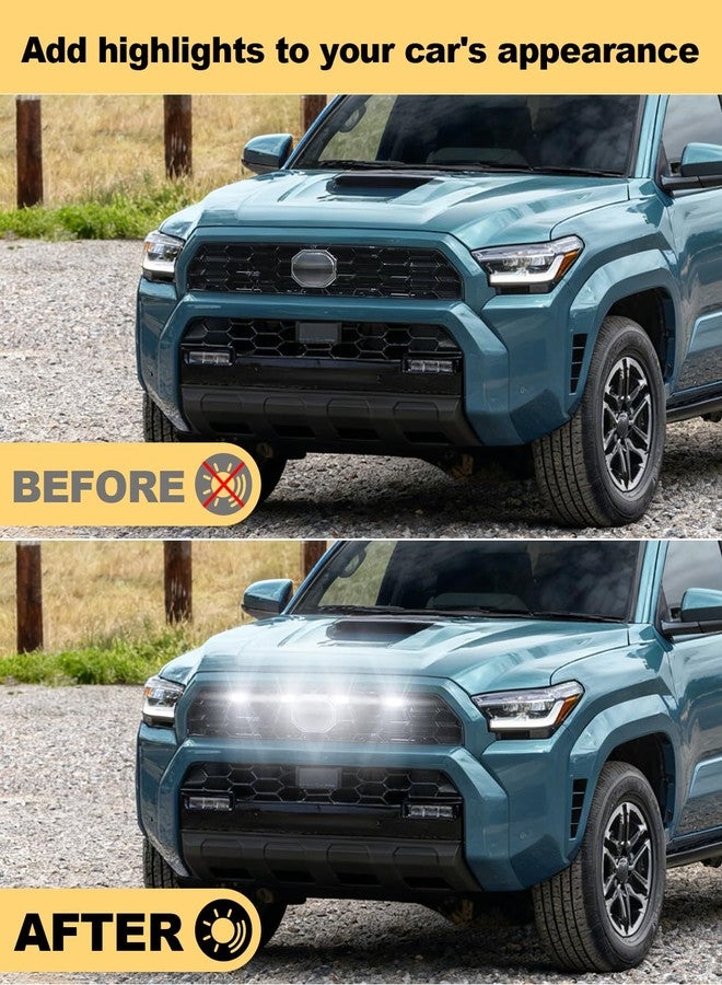 OKLSG Front Bumper LED Grill Lights for 2025 2026 Toyota 4Runner TRD Sport and TRD OffRoad Raptor Marker Lights Bars 6th Gen 4Runner Exterior Accessories (White) - Image 3