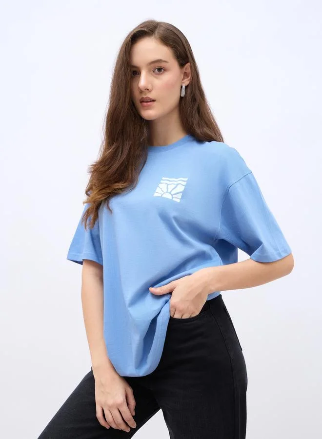 Styli Styli Graphic Print Crew Neck Oversized T-Shirt