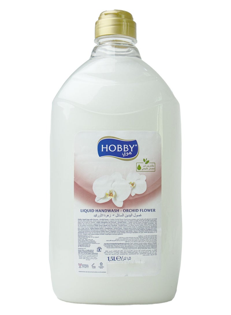 هوبي غسول اليدين السائل برائحة زهرة الأوركيد 1.5 لتر
