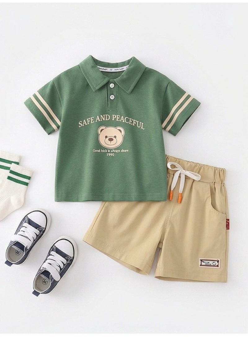 baby boy ootd korean outfit for kids baby boys clothes kids fashion Child clothes suits cotton 2Pcs Casual polo for kids - Image 5
