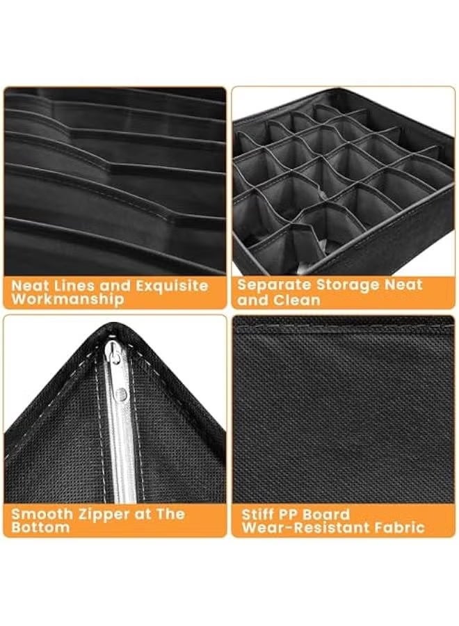 8 Packs Drawer Organizers for Clothing with 90 Cells Fabric Foldable Grids Dividers Box for Socks,Underwear, Bras and Ties - Image 4