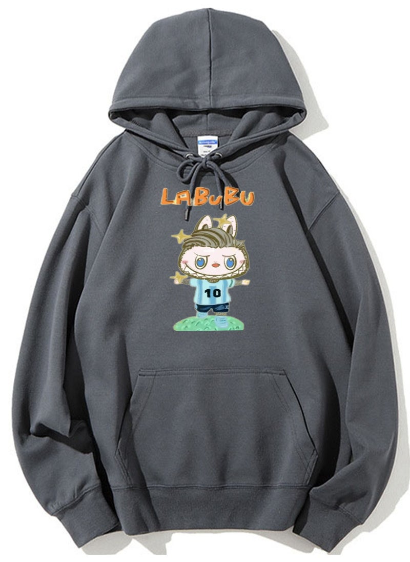 NIBEMINENT Labubu Printed Cotton Long Sleeve Hoodie 