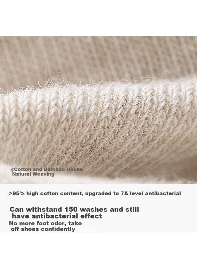 B&C.ROOM Cotton Bamboo House Men's Spring And Summer Sweat-absorbent, Breathable, Antibacterial, Pure Cotton Boat Socks, Men's Short Socks, Anti-odor Socks, 6 Pairs - Image 2