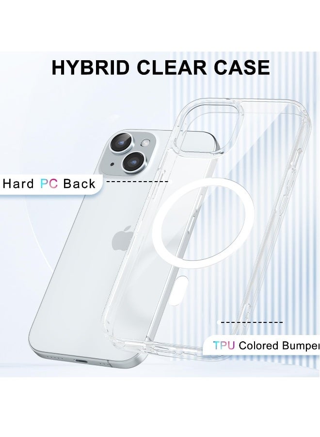 DUSALA iPhone 14 Plus Clear Magnetic Cover Mag Safe Compatible Hybrid Protective Crystal Clear Hard Back Case Shockproof Silicone Frame Slim Transparent Case for Apple iPhone 14 Plus  - Image 5