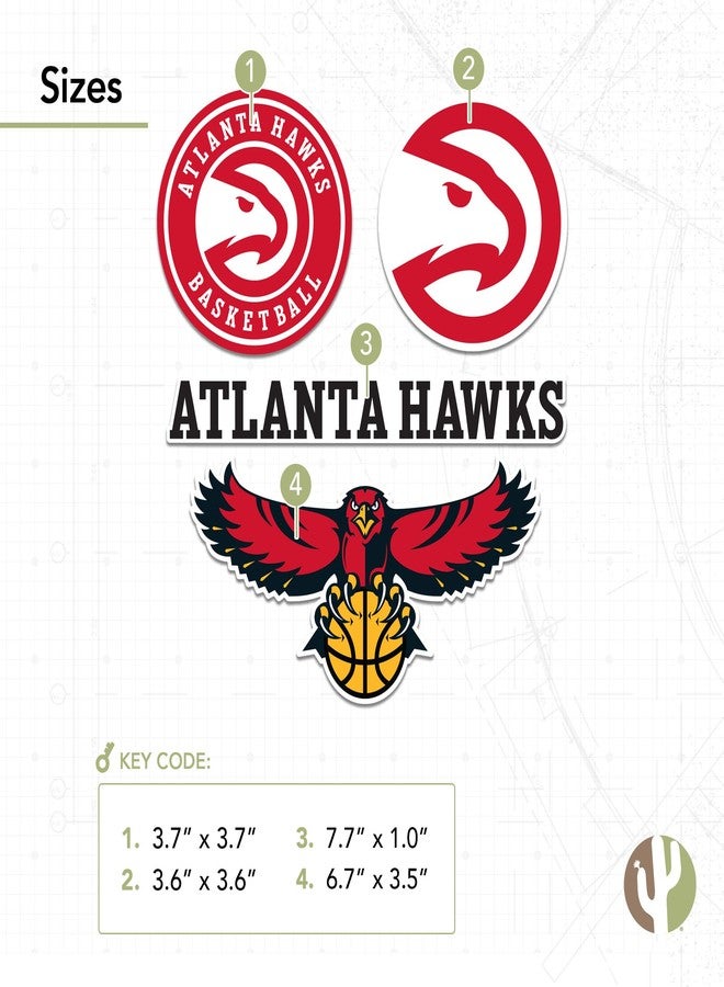 Desert Cactus Atlanta Hawks NBA Officially Licensed Sticker Vinyl Decal Laptop Water Bottle Car Scrapbook (Type 2-4) - Image 3