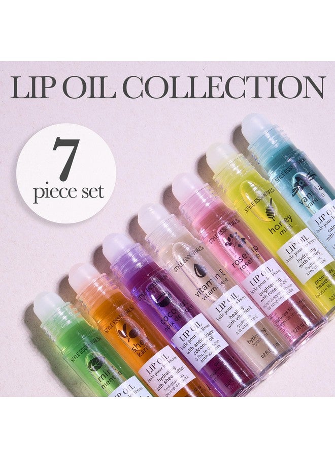 Expressions 7Pc Lip Oil Collection With Essential Oilshydrating Roll On Lip Oils Infused Wnatural Healing Essential Oilsrollerball Lip Oils Vitamin Enriched Lip Glow Oil Set - Image 2