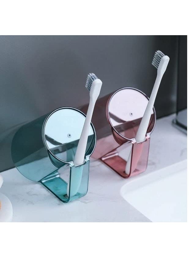 LOCANS LOCANS Brush Holder Cup Mouthwash Cup with Handle Durable Couples Brushing Cup Plastic Transparent Tooth MugMulticolor  - Image 5