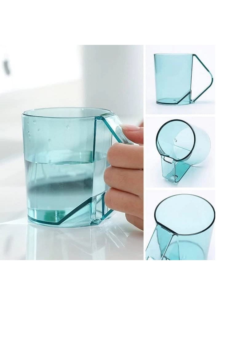 LOCANS LOCANS Brush Holder Cup Mouthwash Cup with Handle Durable Couples Brushing Cup Plastic Transparent Tooth MugMulticolor  - Image 2