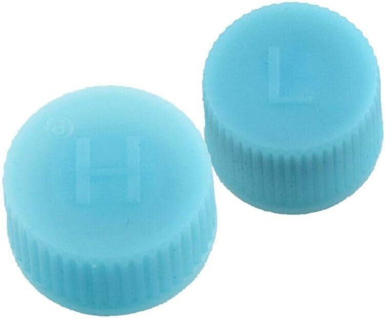 Calsgkspray 2Pcs Blue Replacement Valve Caps,for Car Air Conditioning, Leakproof R134a AC System Charging Port Caps (High and Low Pressure) Valves, Automotive Replacement Air Conditioning Valves,Air Conditioning - Image 2