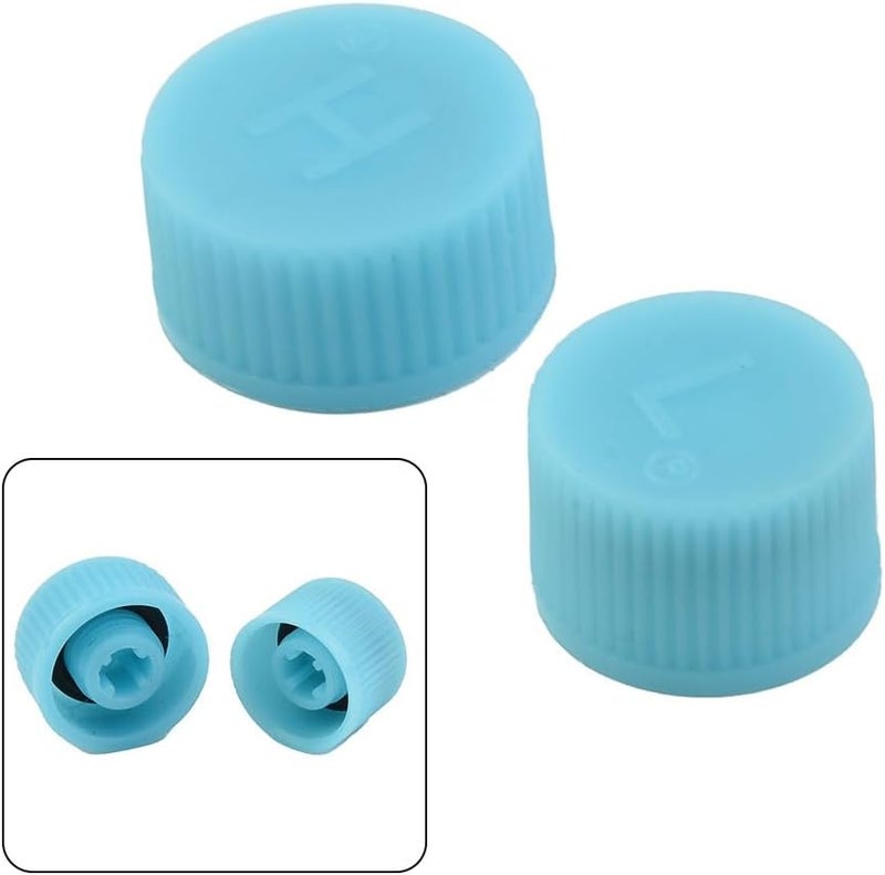 Calsgkspray 2Pcs Blue Replacement Valve Caps,for Car Air Conditioning, Leakproof R134a AC System Charging Port Caps (High and Low Pressure) Valves, Automotive Replacement Air Conditioning Valves,Air Conditioning - Image 1