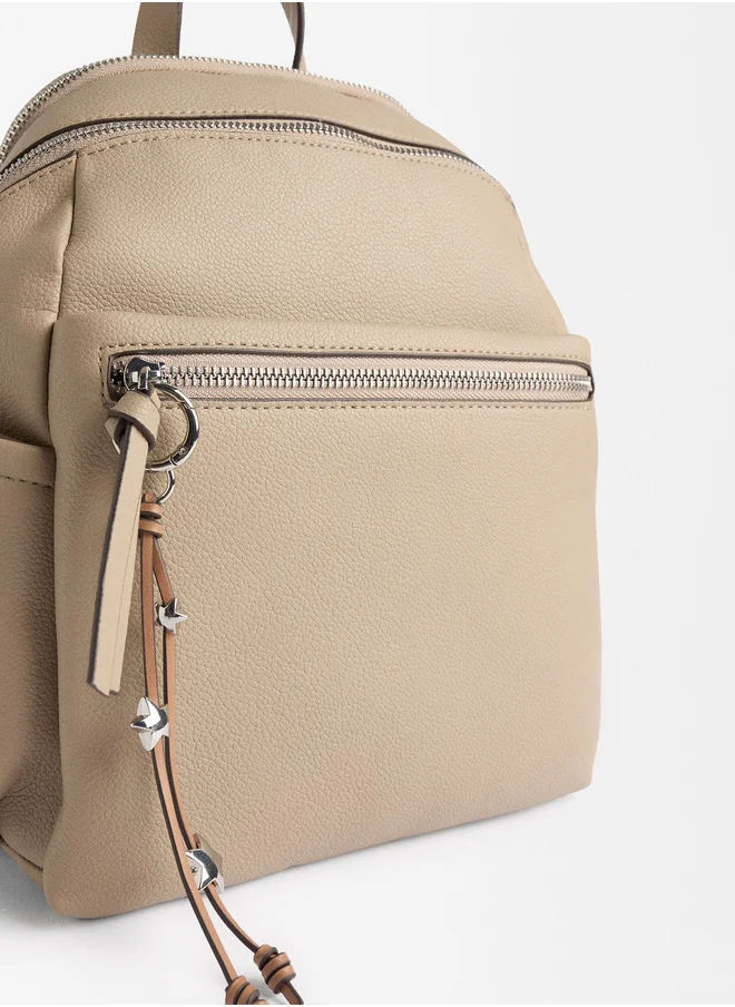 PARFOIS Textured Backpack With Pendant