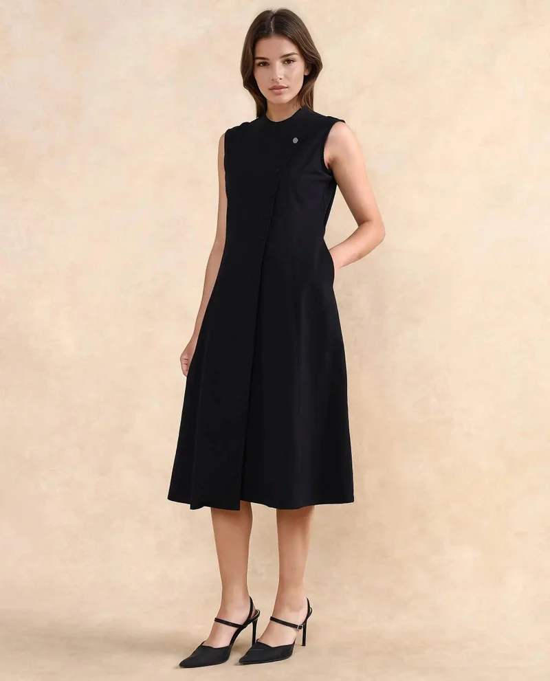 Rareism Women's Shirt Dress With Overlap Detail