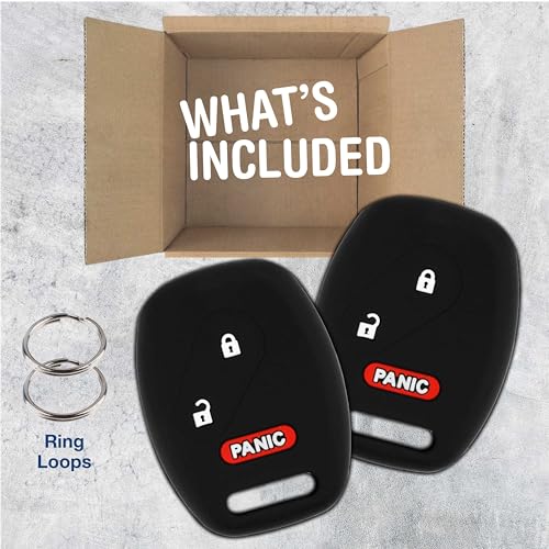 KeylessOption 2x KeylessOption Key Fob Cover Replacement for 2005 2006 2007 2008 2009 2010 2011 2012 2013 2014 2015 2016 2017 Honda Accord Pilot Odyssey Civic Ridgeline CRV CRZ Fit Insight Remote Silicone, 3-Button - Image 2