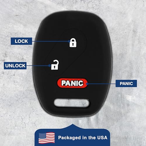 KeylessOption 2x KeylessOption Key Fob Cover Replacement for 2005 2006 2007 2008 2009 2010 2011 2012 2013 2014 2015 2016 2017 Honda Accord Pilot Odyssey Civic Ridgeline CRV CRZ Fit Insight Remote Silicone, 3-Button - Image 5