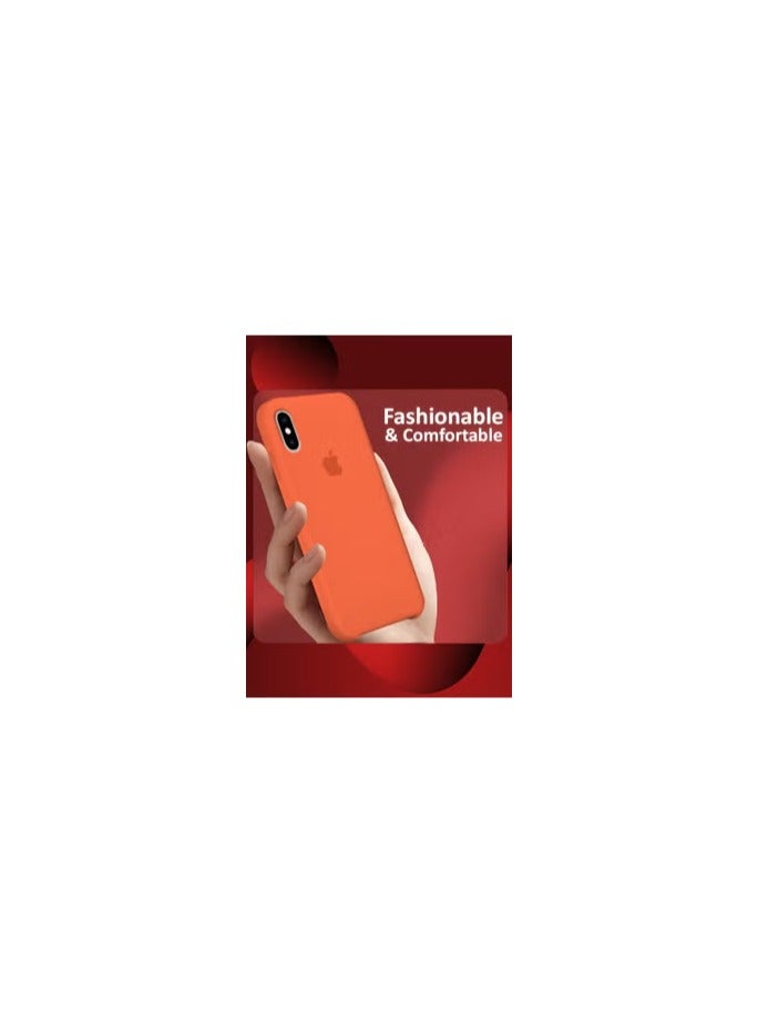 CATANES Premium Silicone Cover for iPhone XS - Soft, Slim and Shockproof Protection Orange Color - Image 2