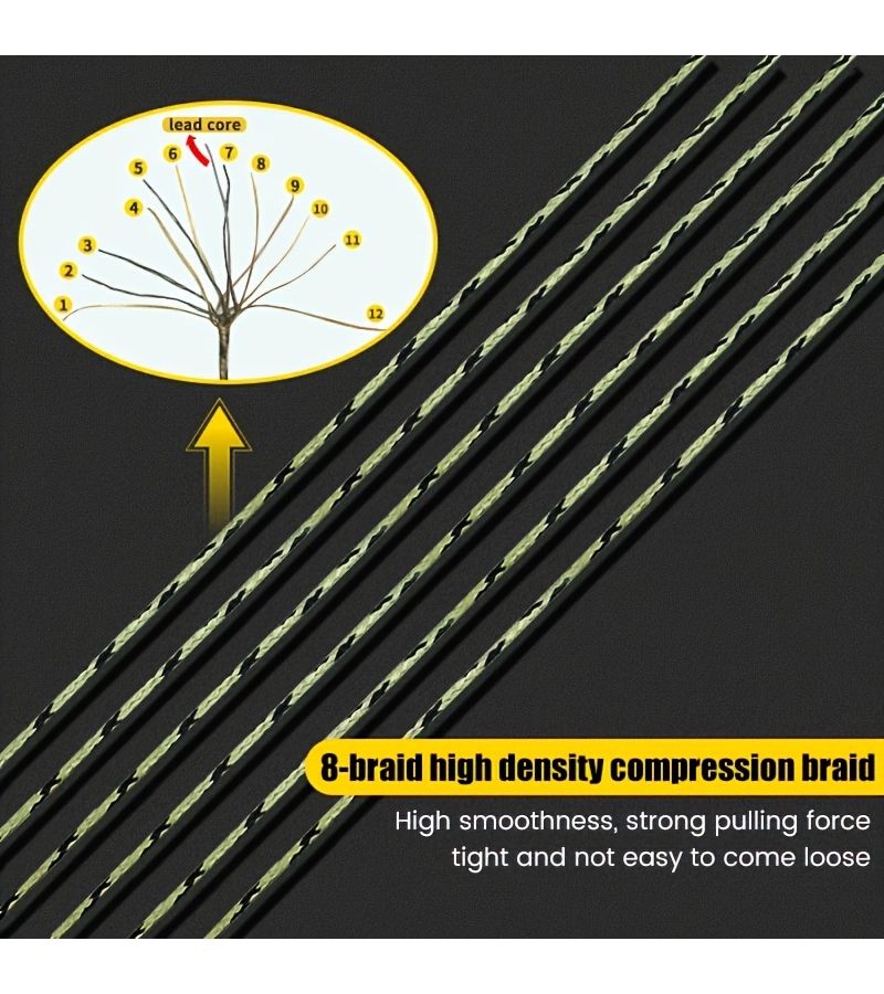 3Pcs 100Cm Green 60LB Braided Leadcore Carp Fishing Rigs Set - Image 4
