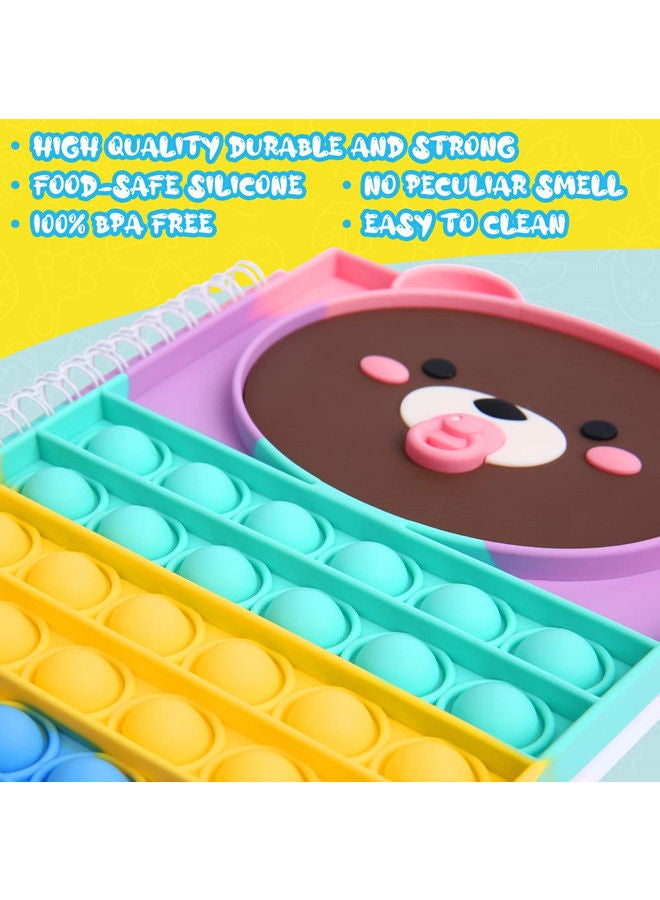 ISank Push Pop Fidget Toy Silicone Sensory Bubble Lined Spiral Stress Relief Notebook  - Image 3