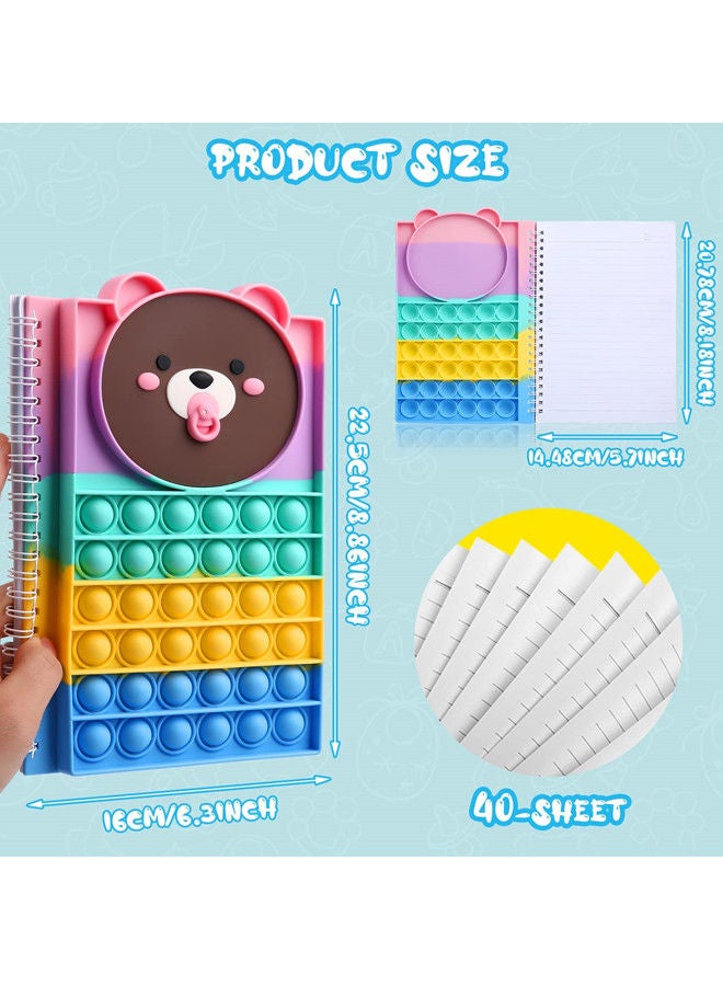 ISank Push Pop Fidget Toy Silicone Sensory Bubble Lined Spiral Stress Relief Notebook  - Image 2