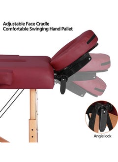 Cool Baby Portable Massage Table Professional Adjustable Folding Bed with 2-part Wooden Frame Ergonomic Headrest and Tote Bag for Therapeutic Tattoo Salon SPA Facial Treatment  - Image 4