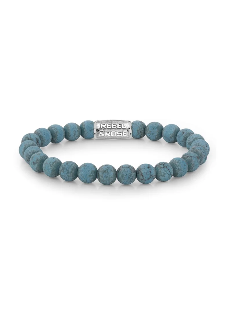 Rebel & Rose Men's Matt Turquoise Delight Beaded Bracelet, 8 mm