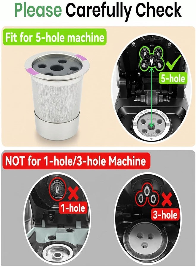 Suny Smiling 2Pack Stainless Steel Reusable K Cups for K,eurig K Supreme/Plus/K Slim, K-e-urig Reusable Coffee Pods Refillable KCup Filters, Wide Compatibility with Ke - urig 1.0/2.0 (Not Smart Series/K-Mini) - Image 5