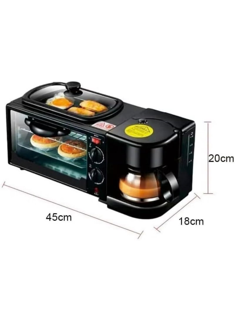 MUNTAQI 3-in-1 Breakfast Station – Multifunctional Toaster Oven, 1L Coffee Maker & Griddle Combo | Compact All-in-One Breakfast Machine with 10L Oven, Nonstick Griddle, and Auto Shut-Off | Ideal for Small Kitchens, Dorms & RVs - Image 5