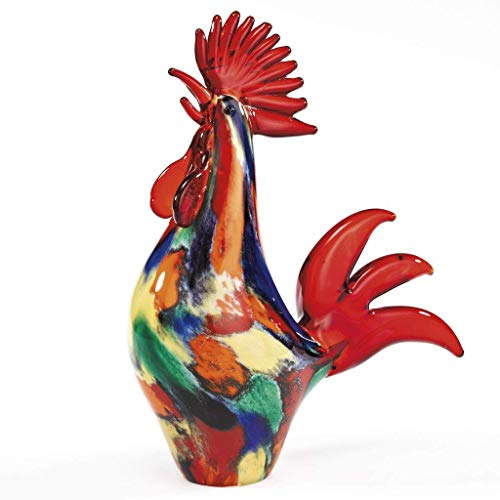 Badash Murano-Style Art Glass Rooster Figurine - 11" Tall Decorative Artistic Glass Mouth-Blown Sculpture - Colorful Handmade Home Decor & Gifts - Image 1