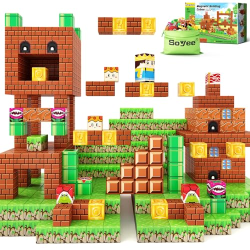 Soyee Magnetic Blocks Building Toys Build Mine Magnet World Set Toddler Kids Sensory Toys for Boys Girls Ages 35 57 812 1 Magnetic Cubes Game for Boys - Image 1