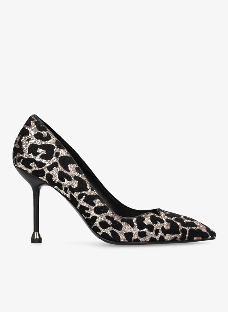 Liu Jo Glittery animal-print court shoes