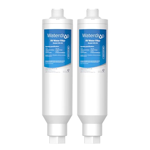 Waterdrop RV/Marine Water Filter, Camper Water Filter, NSF Certified, Inline Water Filter for RV, Garden Hose Filter, Greatly Reduces Chlorine, Bad Taste, Odor, 2 Pack - Image 1